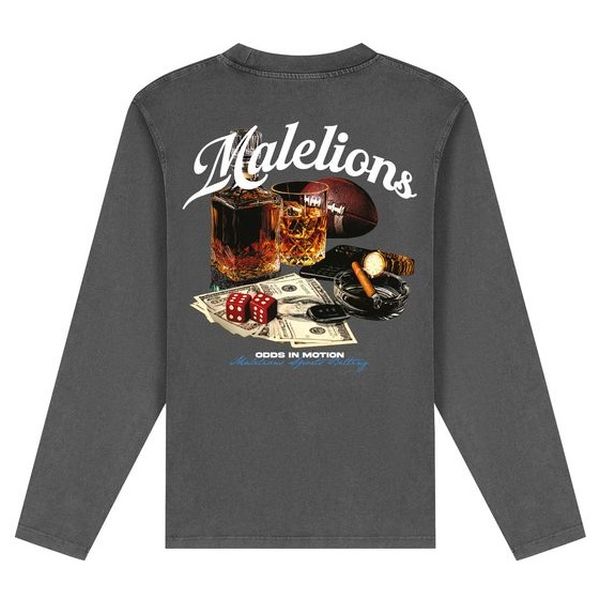 Malelions Sports Betting Longsleeve T-shirt Antraciet