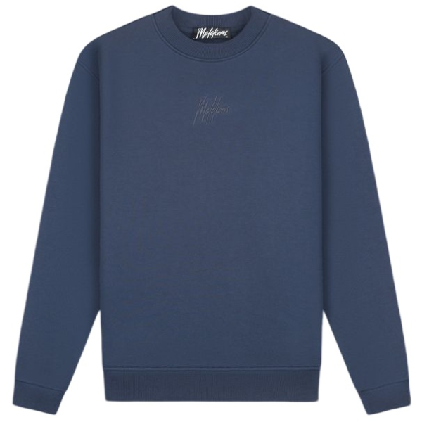 Malelions Striped Signature Sweater Navy