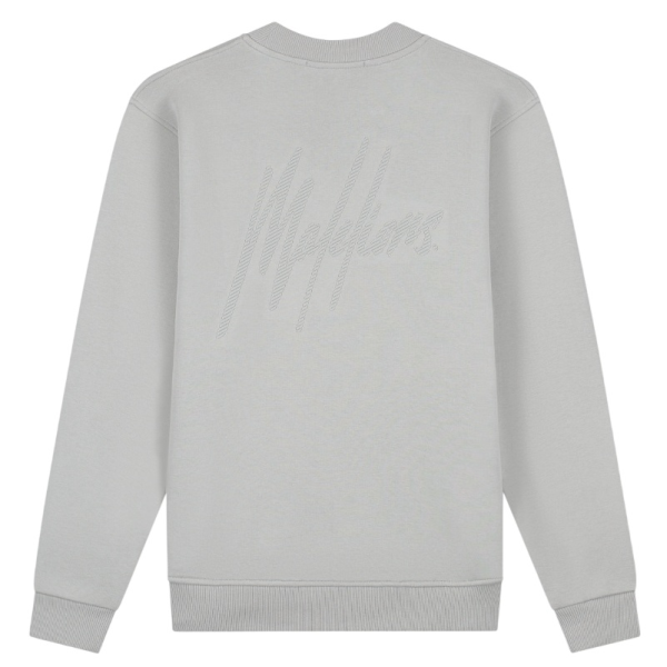 Malelions Striped Signature Sweater Grijs