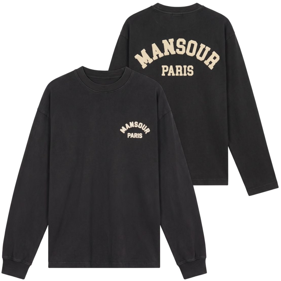 Mansour Paris College Longsleeve T-shirt Zwart