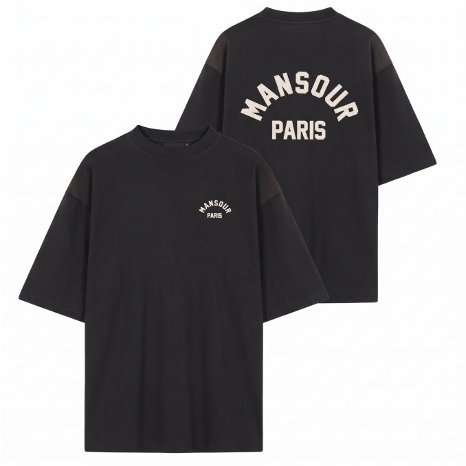 Mansour Paris College T-shirt Zwart