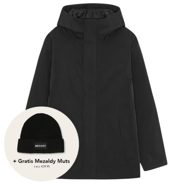 NN.07 Blake Hooded Jas Zwart