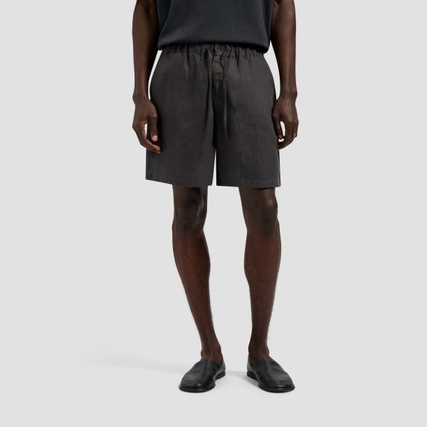 Olaf Linen Blend Korte Broek Antraciet