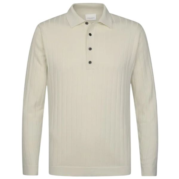 Profuomo Aero Ease Longsleeve Polo Off White