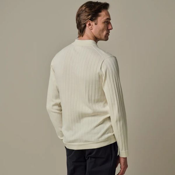Profuomo Aero Ease Longsleeve Polo Off White