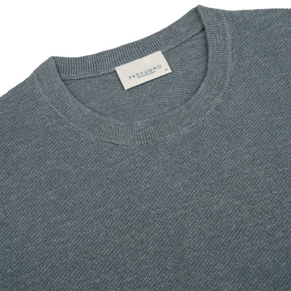 Profuomo Cotton Linen T-shirt Blauw