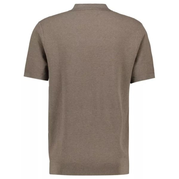 Profuomo Luxury Open Collar Polo Bruin