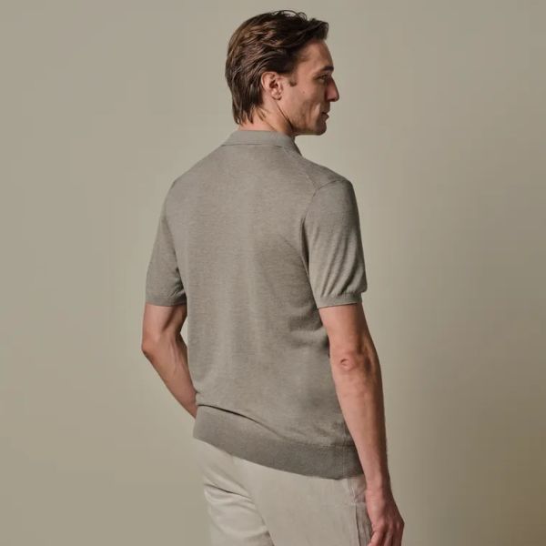 Profuomo Luxury Open Collar Polo Beige