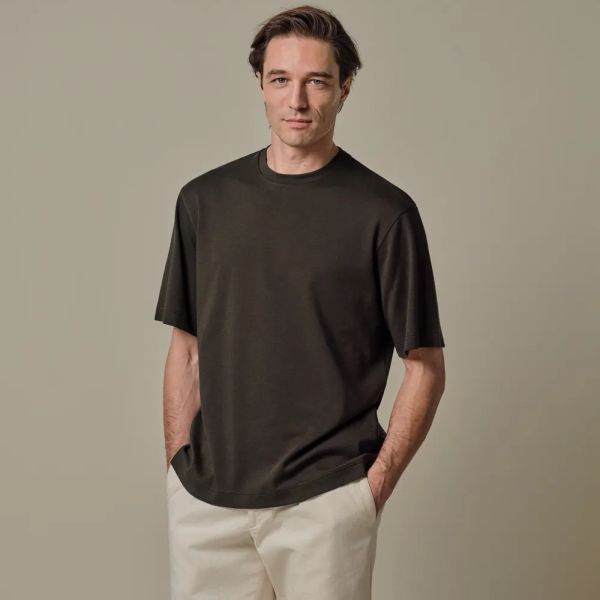 Profuomo Oversized T-shirt Donker Bruin