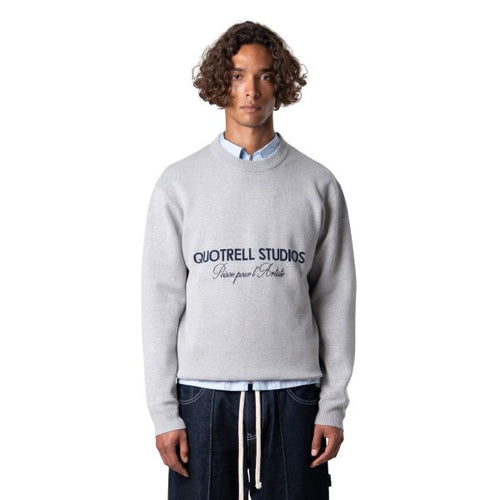 Quotrell Mondrian Knitted Sweater Grijs
