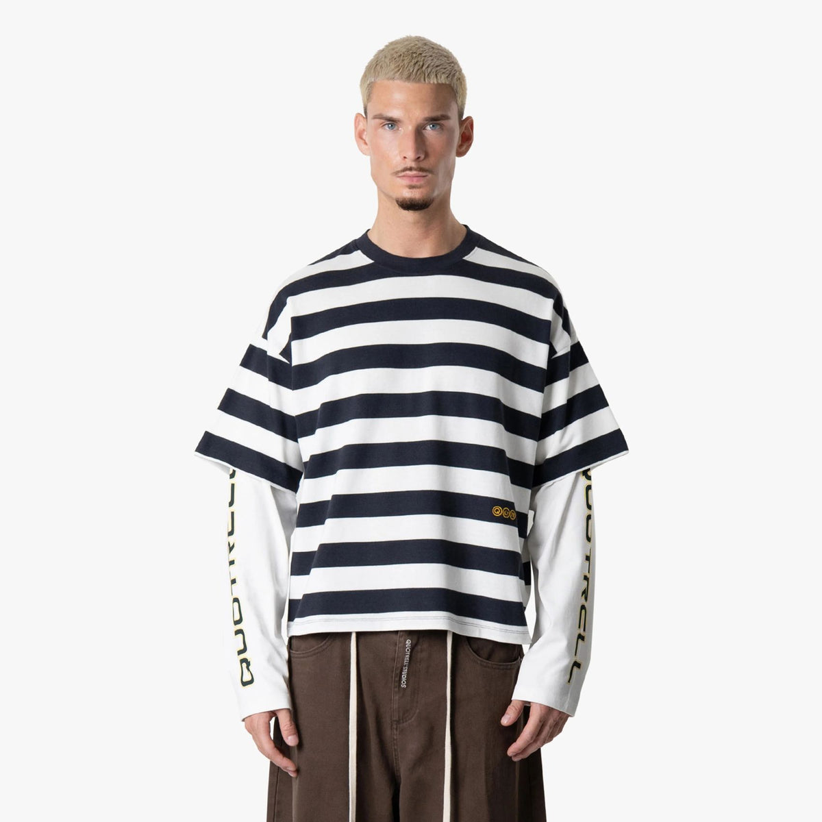 Quotrell Form Longsleeve T-shirt Navy/Wit