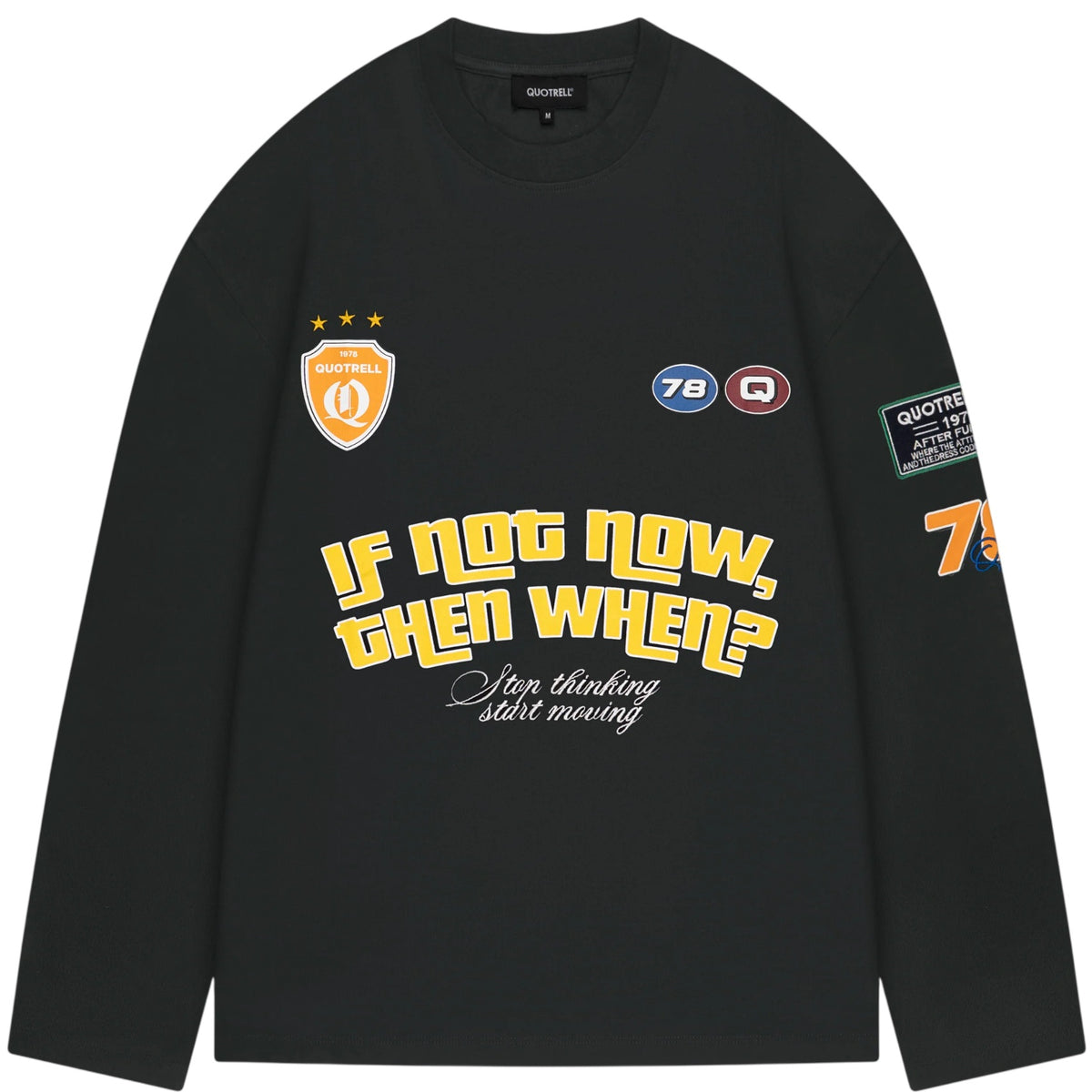 Quotrell Grid Longsleeve T-shirt Zwart