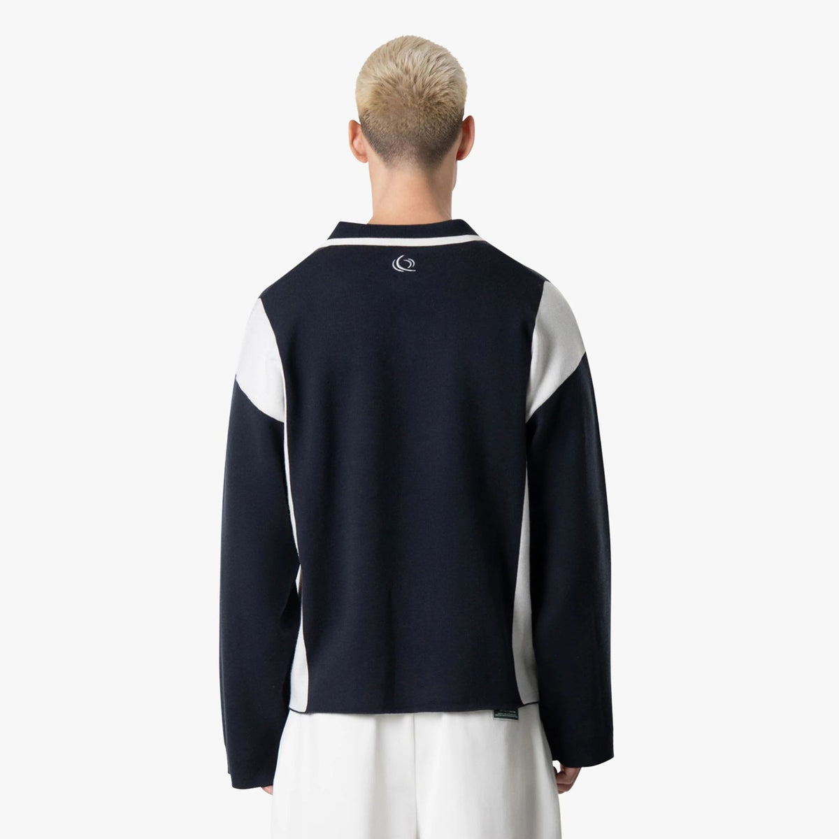 Quotrell Mono Knitted Longsleeve Polo Navy
