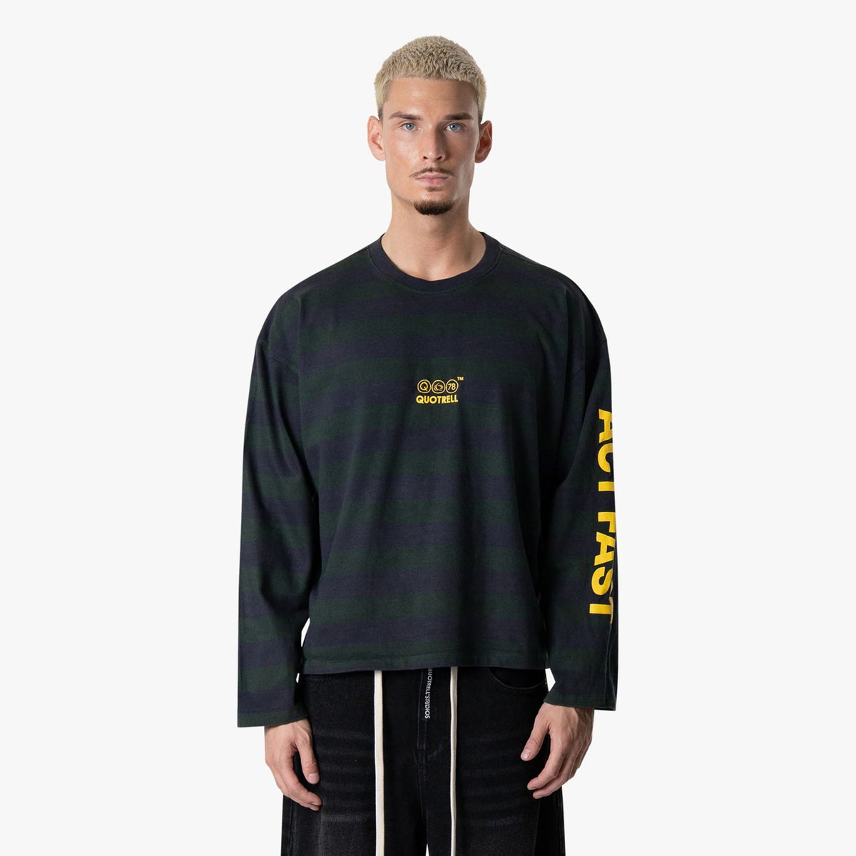 Quotrell Moving Longsleeve T-shirt Navy/Donker Groen