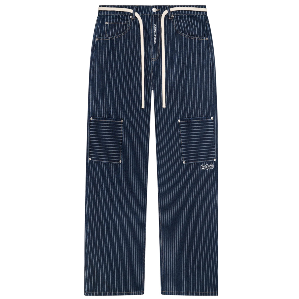 Quotrell Pinstripe Jeans Blauw