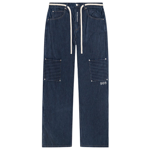 Quotrell Pinstripe Jeans Blauw