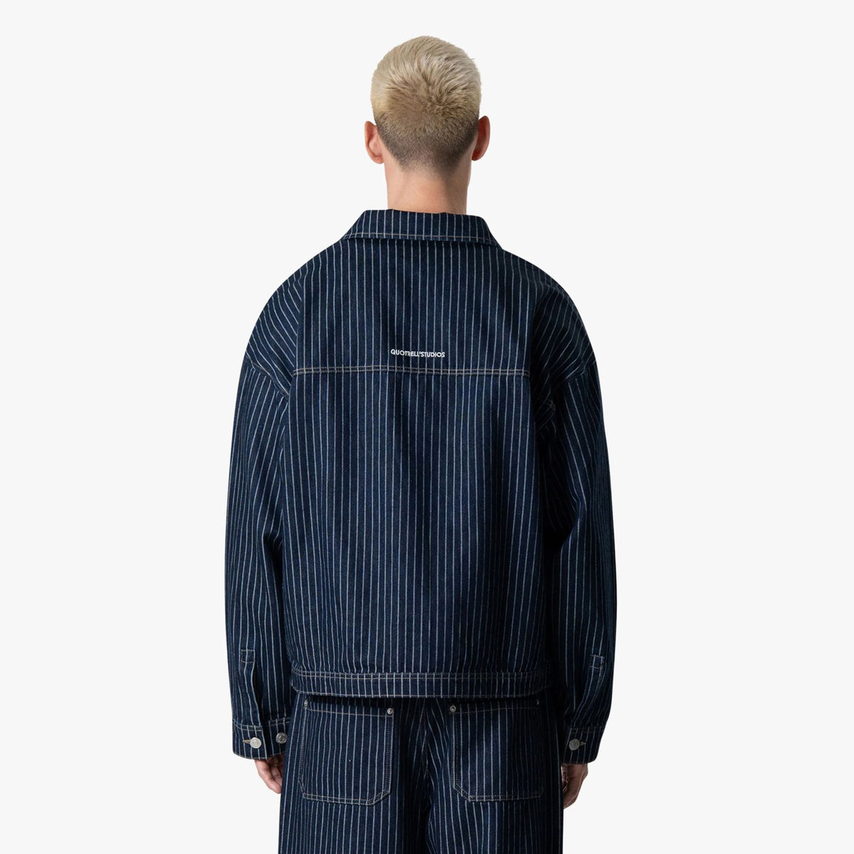 Quotrell Pinstripe Spijkerjas Blauw
