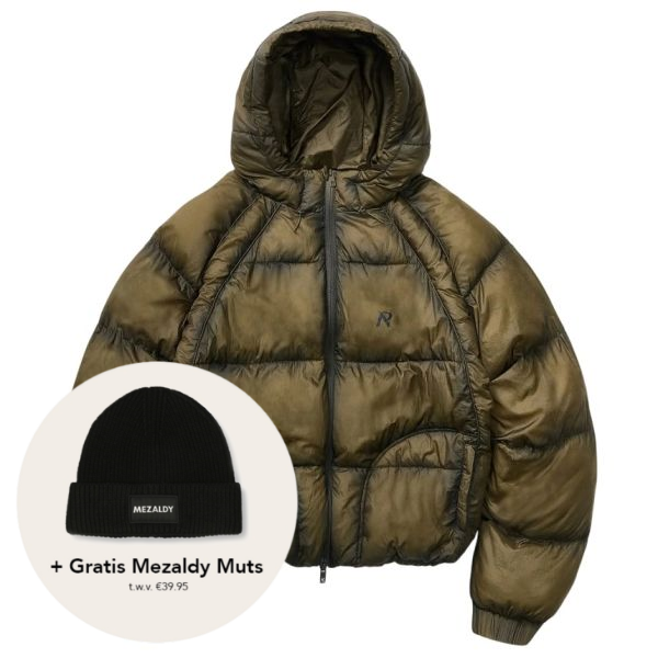 Represent Translucent Hooded Puffer Donker Groen
