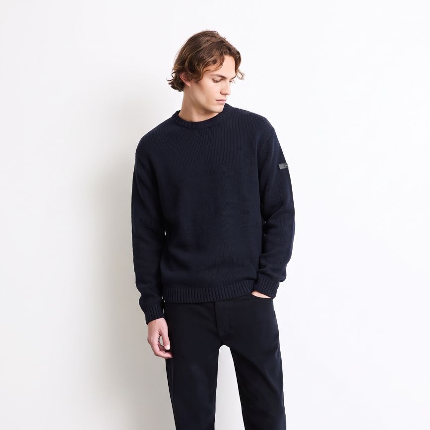 Roberto Ricci Designs Cinematt Round Knit Sweater Navy