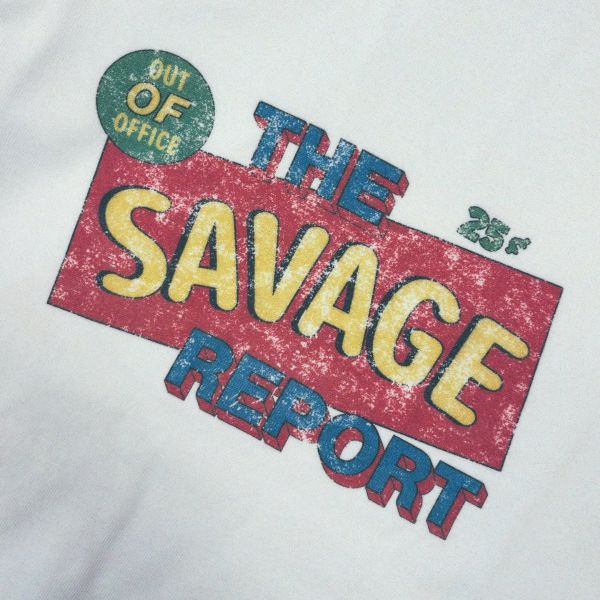 The Savage Report TSR Comic T-shirt Off White