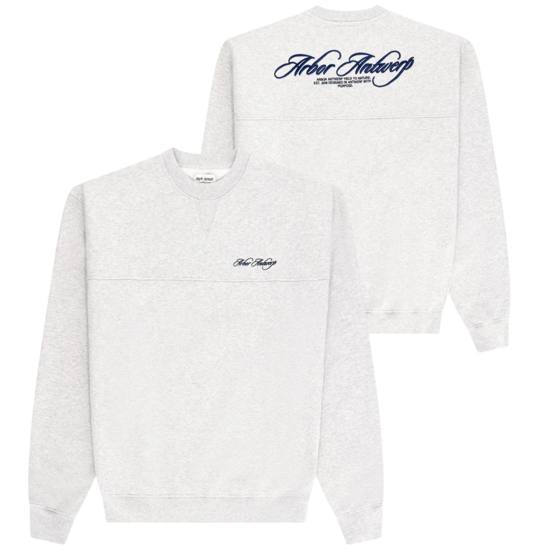 Arbor Antwerp Cursive Sweater Grijs