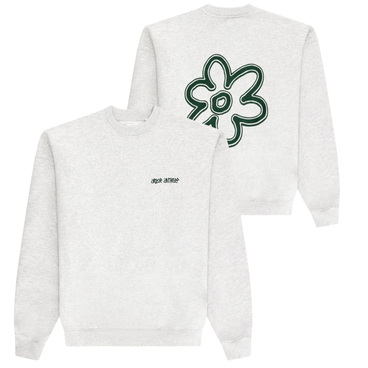 Arbor Antwerp Line Flower Sweater Grijs