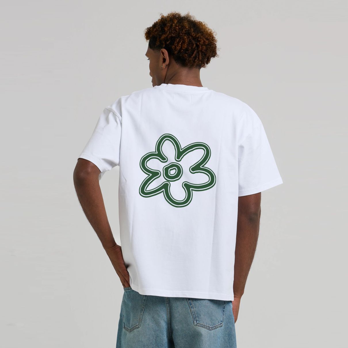 Arbor Antwerp Line Flower T-shirt Wit