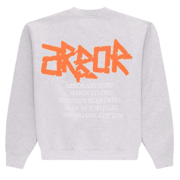 Arbor Antwerp Orange Neon Sweater Grijs