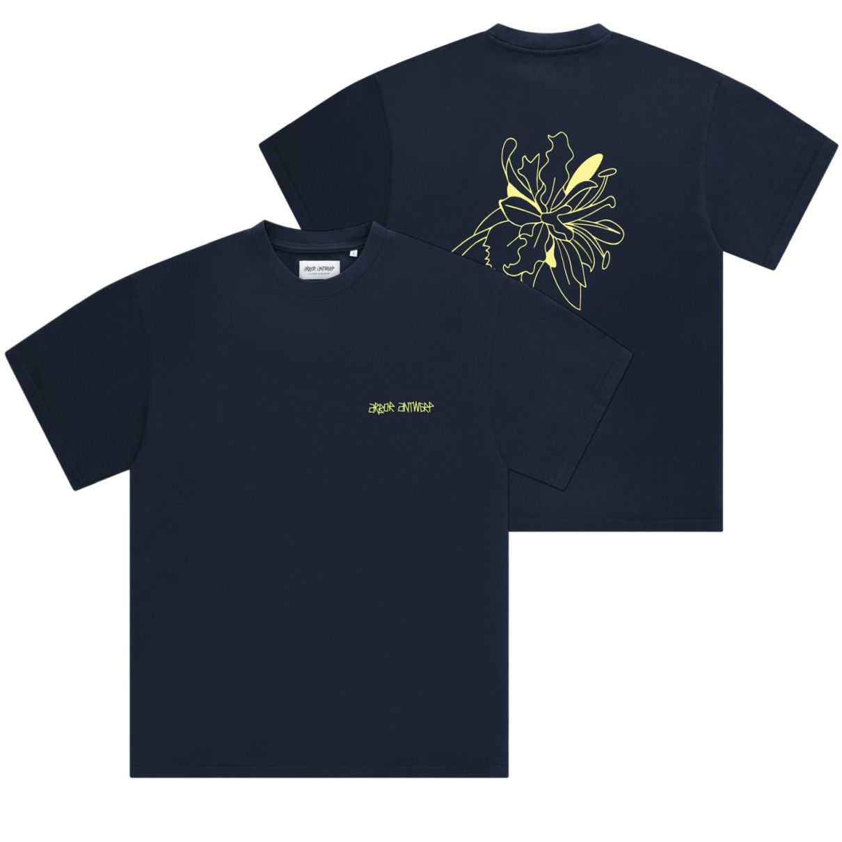 Arbor Antwerp Outline Flower T-shirt Navy