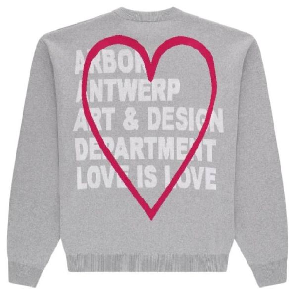 Arbor Antwerp Pink Love Knit Sweater Grijs
