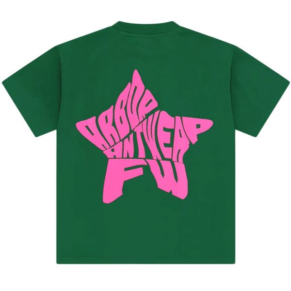 Arbor Antwerp Pink Star T-shirt Groen