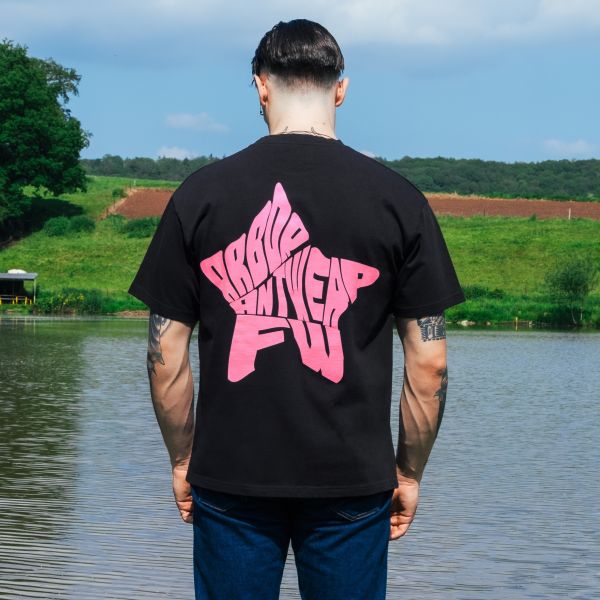 Arbor Antwerp Pink Star T-shirt Zwart