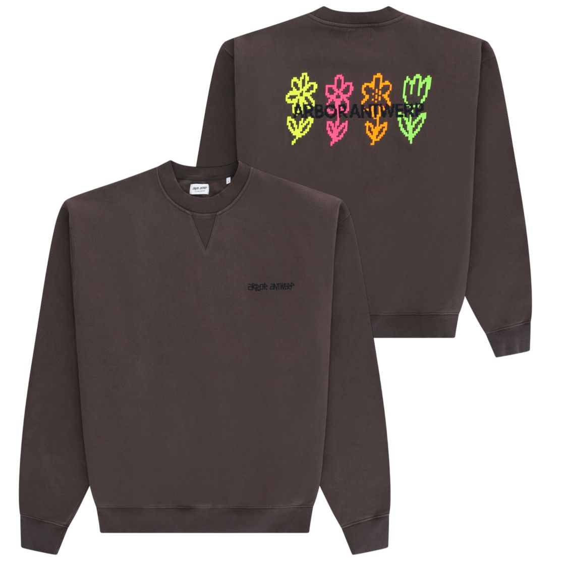 Arbor Antwerp Pixel Flower Sweater Bruin