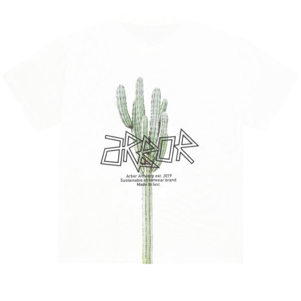 Arbor Antwerp Pixle Cactus T-shirt Wit