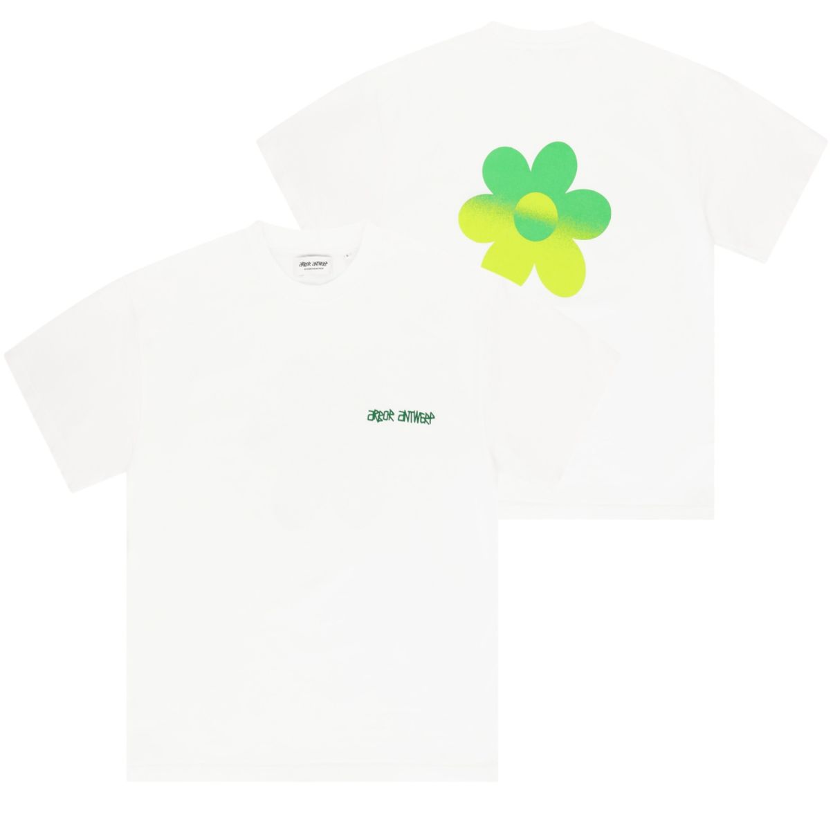 Arbor Antwerp Two-Tone Flower T-shirt Wit
