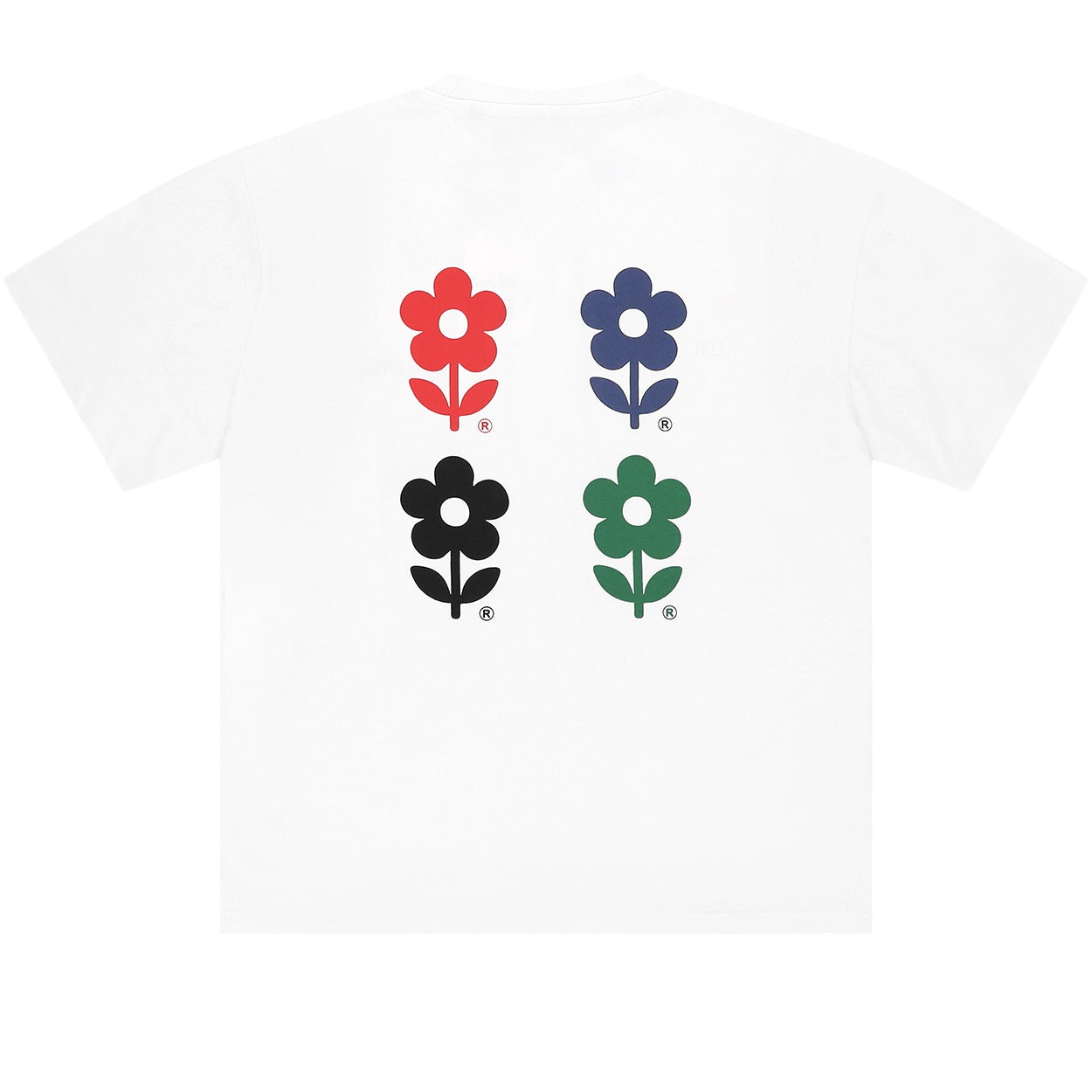 Arbor Antwerp Four Flowers T-shirt Wit