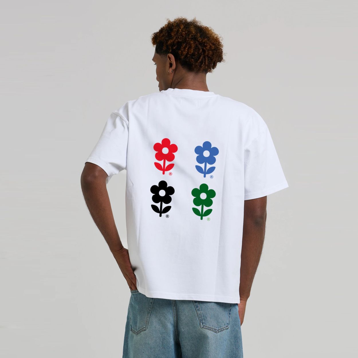 Arbor Antwerp Four Flowers T-shirt Wit