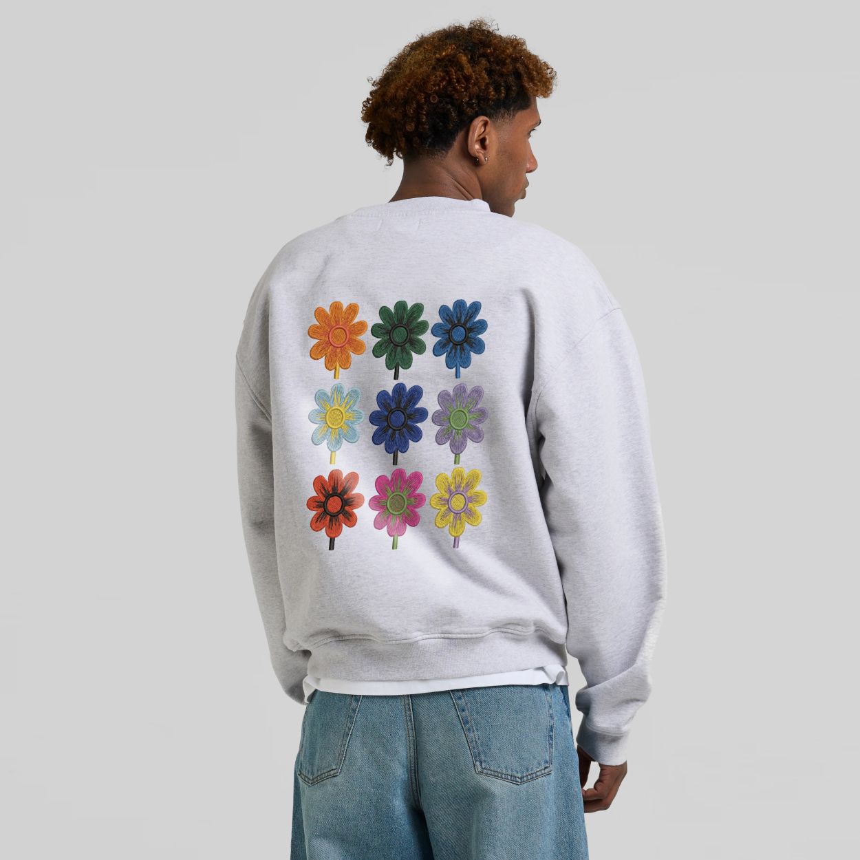 Arbor Antwerp Nine Flowers Sweater Grijs
