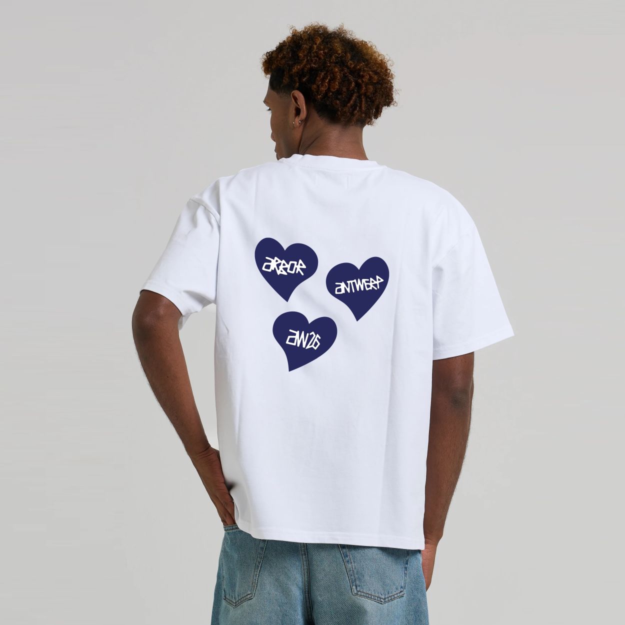 Arbor Antwerp Triple Love T-shirt Wit/Blauw