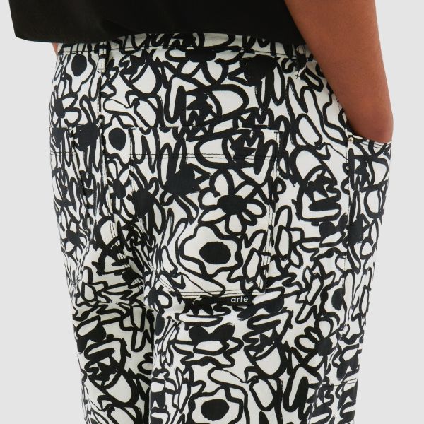 Arte Antwerp Allover Flowers Broek Zwart/Wit