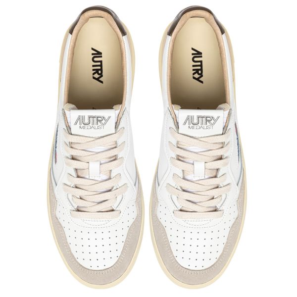 Autry Medalist Low Sneaker Wit/Beige/Bruin