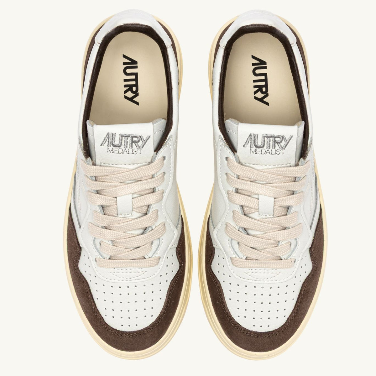 Autry Medalist Low Sneaker Wit/Bruin