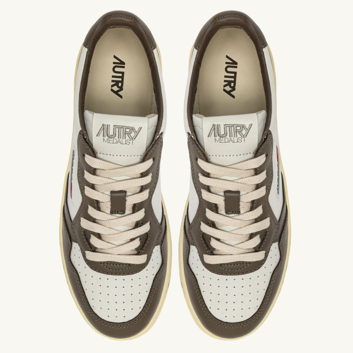 Autry Medalist Low Sneaker Wit/Bruin