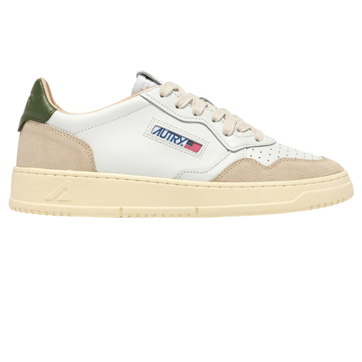 Autry Medalist Low Sneaker Wit/Beige/Donker Groen