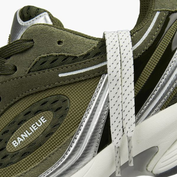 Banlieue The Runner + Suede Sneaker Donker Groen
