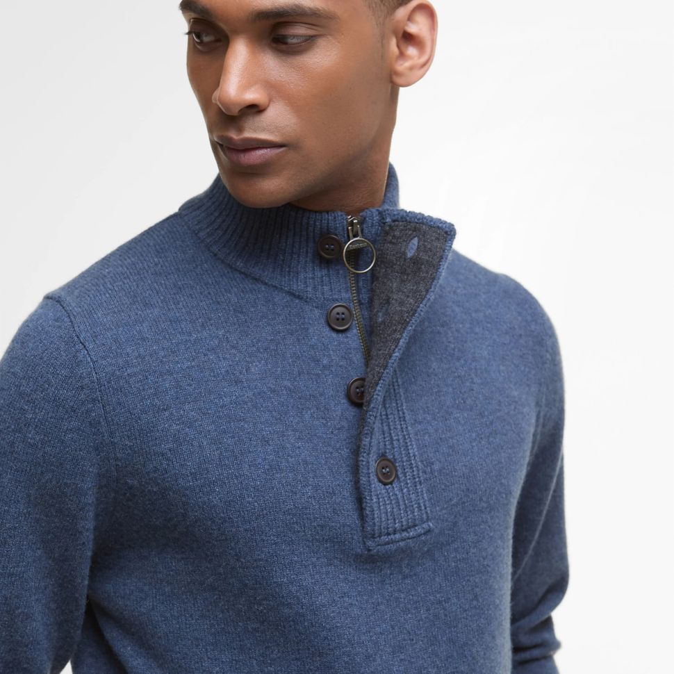 Barbour Essential Patch Half Zip Sweater Donker Blauw