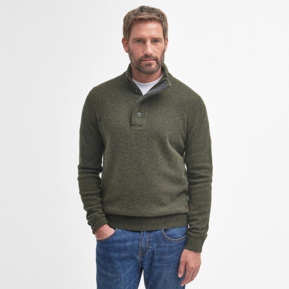 Barbour Essential Patch Half Zip Sweater Donker Groen