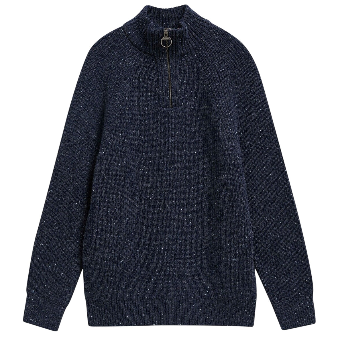 Barbour Essentials Fleck Half Zip Sweater Navy