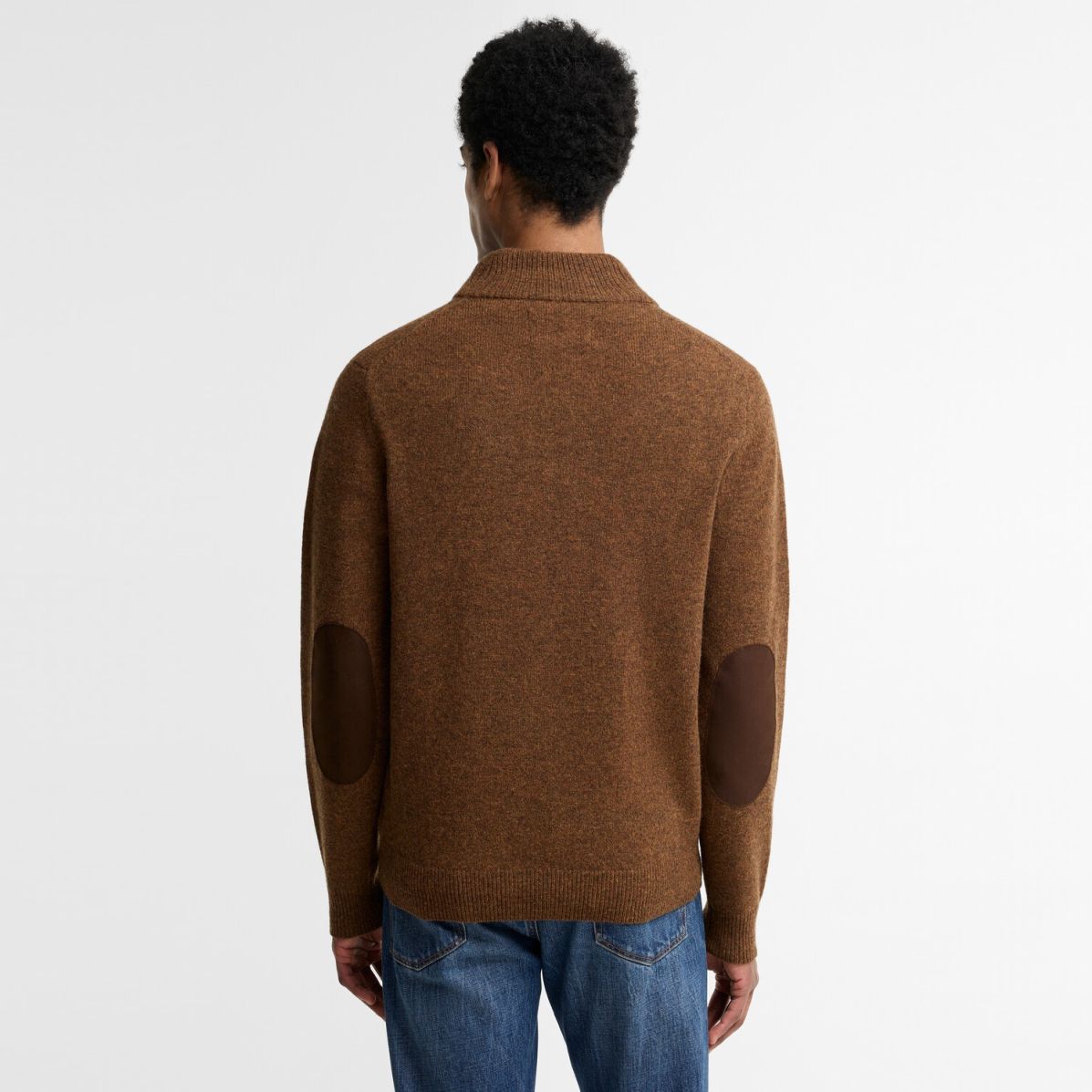 Barbour Essential Patch Half Zip Knitted Sweater Bruin