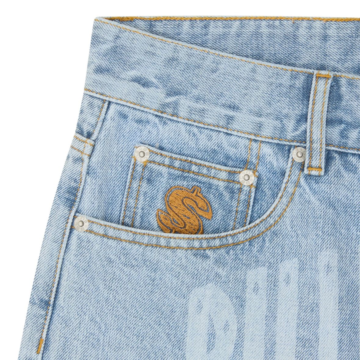 Billionaire Boys Club Faded Arch Logo Jeans Licht Blauw